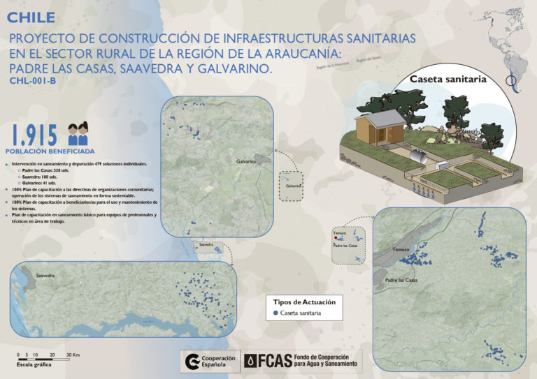 Proyecto de construcción de infraestructuras de sanitarias en el sector rural de la región de la Araucaína: Padre de las Casas, Saavedra y Galvarino